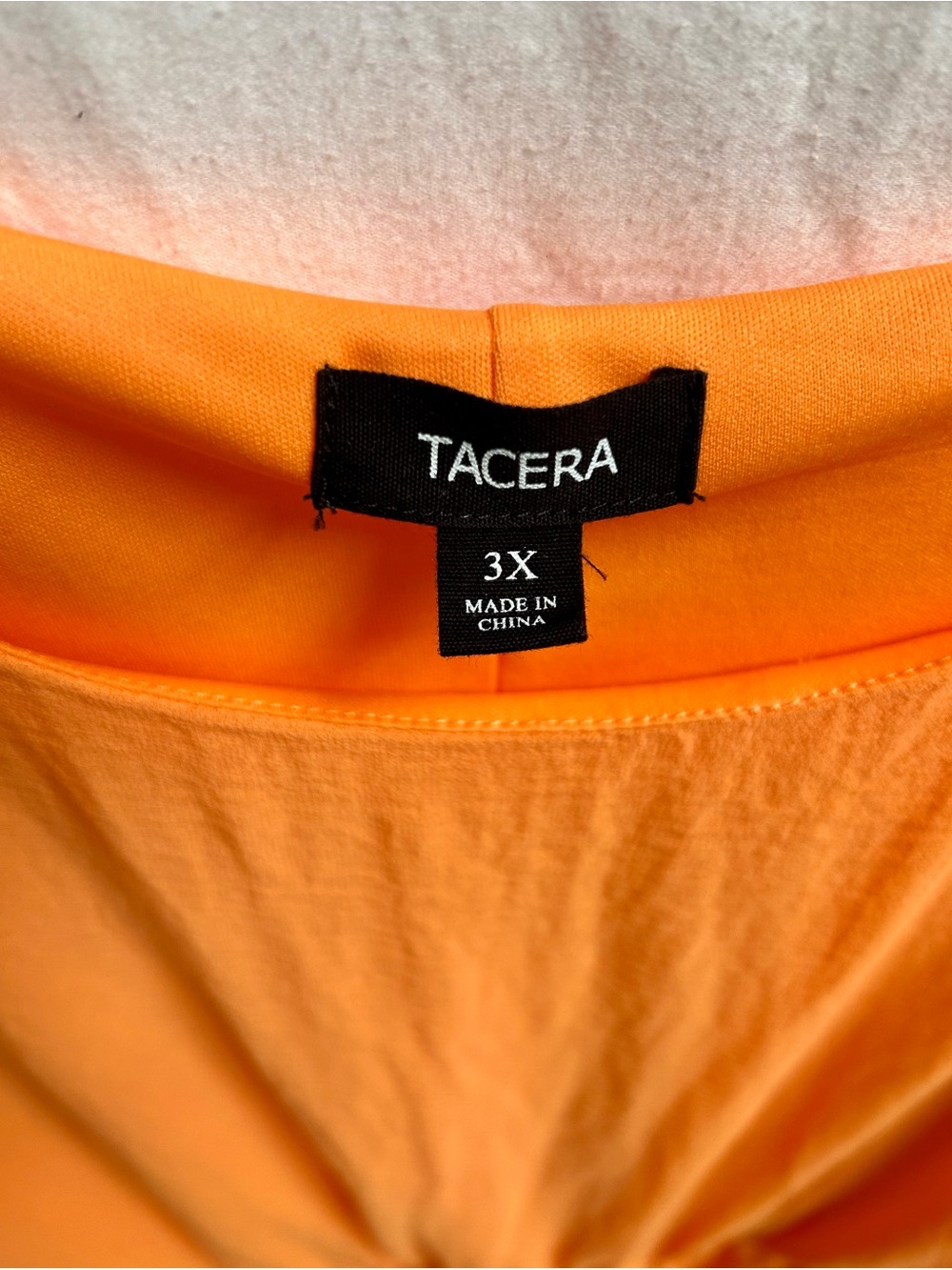 TACERA TUNIC SHORT DRESS, ORANGE GUAZE LIKE TEXTURE, DRAWSTRING WAIST, PLUS SZ 3 - Picture 5 of 8